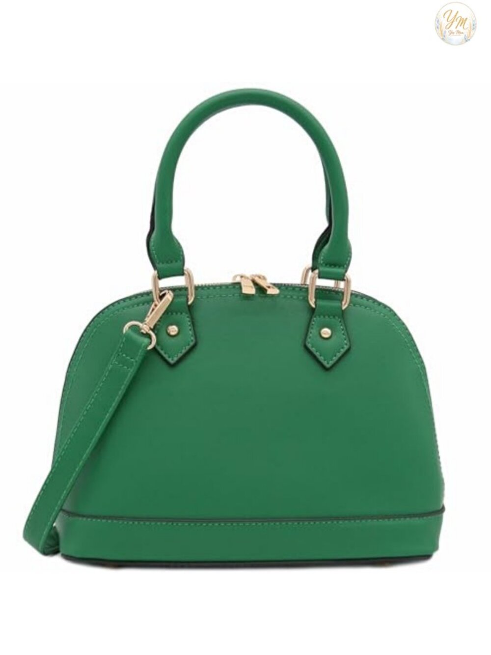 Saffiano Dome Satchel Zip-Around Faux Leather Handbag